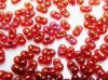 Picture of 2x4 mm, Japanese peanut-shaped seed beads, opaque, rose gold luster, 20 grams