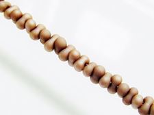 Picture of 2x4 mm, Japanese peanut-shaped seed beads, opaque, sandstone brown, frosted