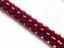 Image de 4x4 mm, rondes, perles de verre pressé tchèque, rouge grenat, transparent, pré-enfilé, 114 perles