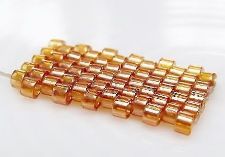 Picture of Cylinder beads, size 11/0, Delica, transparent, marigold pinkish yellow, glossy, 7 grams