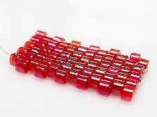 Image de Perles cylindriques, taille 11/0, Delica, doublé de rouge cerise profond, cristal AB, 7 grammes