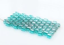 Image de Perles cylindriques, taille 11/0, Delica, doublé vert turquoise, cristal étincelant, 7 grammes