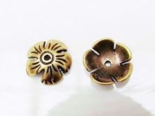Picture of 10 mm, bead caps, flower, JBB findings, brass-plated pewter, 2 pieces