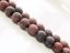 Picture of 8x8 mm, round, gemstone beads, black spotted brown jasper, natural, frosted