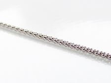 Afbeeldingen van Ketting voor hangertje in Italiaans sterling zilver, mini popcorn schakel en veerring slotje, 50 cm