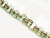 Picture of 6x8 mm, CoCo, Czech druk beads, transparent, light turquoise blue luster, green picasso