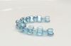 Picture of 6x8 mm, CoCo, Czech druk beads, transparent, light Montana blue luster
