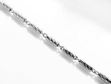 Picture of Chain for pendant, Italian sterling silver – linked diamond cut tube beads and lobster clasp , 45 cm
