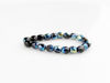 Picture of 3x3 mm, Czech faceted round beads, black, opaque, blue flare