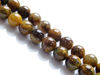 Picture of 8x8 mm, round, gemstone beads, golden tiger iron jasper, natural