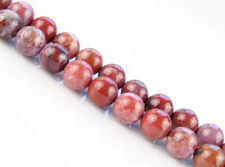 Picture of 8x8 mm, round, gemstone beads, Arrábida brecciated jasper, natural