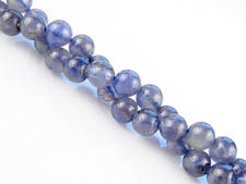 Image de 6x6 mm, perles rondes, pierres gemmes, cordiérite ou iolite, bleu indigo, naturel