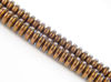 Image de 3x6 mm, perles rondelles convexes, pierres gemmes, hématite, métallisée brun rouge