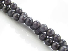 Image de 6x6 mm, perles rondes, pierres gemmes, oeil-de-chat, violet russe, un brin