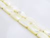 Picture of 14x10 mm, flat rectangular, organic gemstone beads, seashell, white