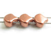 Picture of 7.5x7.5 mm, fan-shaped beads, Ginkgo leaf, Czech glass, 2 holes, metallic, bronze copper, matte
