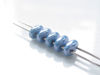 Picture of 5x2.5 mm, SuperDuo beads, Czech glass, 2 holes, opaque, chalk white, blue luster