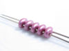 Picture of 5x2.5 mm, SuperDuo beads, Czech glass, 2 holes, opaque, satin metallic, Chinese purple red