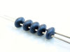 Picture of 5x2.5 mm, SuperDuo beads, Czech glass, 2 holes, opaque, metallic suede, dark blue
