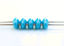 Picture of 5x2.5 mm, SuperDuo beads, Czech glass, 2 holes, opaque, deep turquoise blue luster