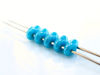 Picture of 5x2.5 mm, SuperDuo beads, Czech glass, 2 holes, opaque, deep turquoise blue luster