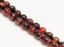 Picture of 8x8 mm, round, gemstone beads, natural striped agate, red brown