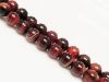 Picture of 8x8 mm, round, gemstone beads, natural striped agate, red brown