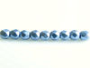 Image de 2x2 mm, perles à facettes tchèques rondes, gris neutre, opaque, métallique saturé