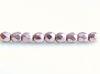 Image de 2x2 mm, perles à facettes tchèques rondes, nacre pourpre ou pourpre argenté, opaque,  or suédé