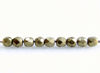 Image de 2x2 mm, perles à facettes tchèques rondes, brun Emperador clair ou brun miel clair, opaque, métallique saturé