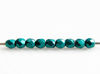 Picture of 2x2 mm, Czech faceted round beads, forest biome or ultramarine green, opaque, saturated metallic