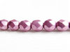 Picture of 6x6 mm, Czech faceted round beads, orchid or pearly purple, opaque, sueded gold