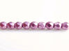 Picture of 3x3 mm, Czech faceted round beads, orchid or pearly purple, opaque, sueded gold