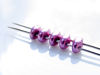 Picture of 5x2.5 mm, SuperDuo beads, Czech glass, 2 holes, opaque, sueded gold, orchid or pearly purple
