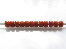 Picture of Japanese seed beads, round, size 11/0, Toho, opaque, terracotta or brown orange