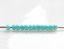 Picture of Japanese seed beads, round, size 11/0, Toho, opaque, turquoise, rainbow