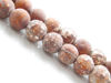 Picture of 10x10 mm, round, gemstone beads, agate, antique cocoa brown, frosted
