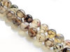 Image de 8x8 mm, perles rondes, pierres gemmes, agate craquelée, gris taupe