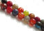 Picture of 10x10 mm, round, gemstone beads, crackle agate, multicolored, bright shades, faceted