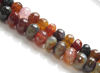 Picture of 6x10 mm, rondelle, gemstone beads, crackle agate, multicolored, muted shades, faceted