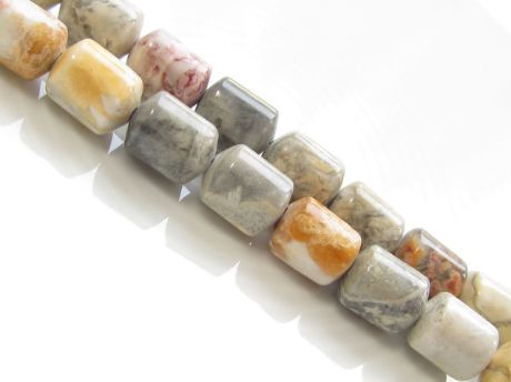 Picture of 8x6 mm, drum-shaped, gemstone beads, crazy lace agate, natural, A-grade