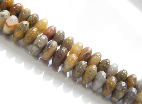 Picture of 4x8 mm, saucer, gemstone beads, crazy lace agate, natural