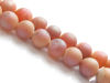 Picture of 8x8 mm, round, gemstone beads, druzy agate, peachy orange, frosted