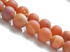 Picture of 10x10 mm, round, gemstone beads, druzy agate, peachy orange, frosted