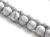 Picture of 10x10 mm, round, gemstone beads, druzy agate, silver grey, frosted