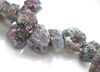 Picture of 8x27 mm, small to medium nuggets, gemstone beads, druzy agate, grey AB, one strand