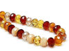 Picture of 6x9 mm, Czech faceted rondelle beads, shades of warm topaz colors, from creamy white to brown