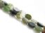 Picture of 6x4 mm, flat oval, gemstone beads, moss agate, green, natural