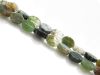 Picture of 6x4 mm, flat oval, gemstone beads, moss agate, green, natural