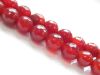 Image de 10x10 mm, perles rondes, pierres gemmes, agate rouge, à facettes